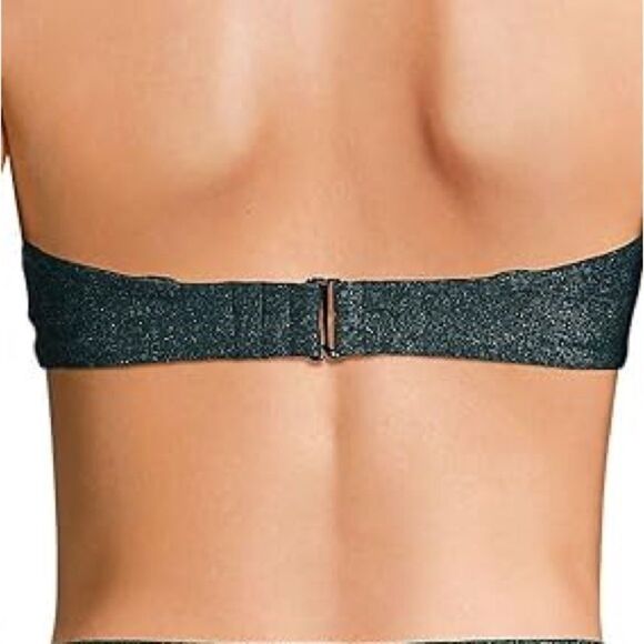 Lands End Plus Chlorine Resist Bandeau Twist Front swim Top deep balsam shine 14 - Picture 4 of 7